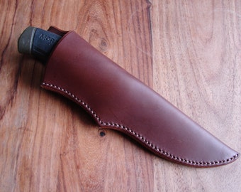 Custom leather knife sheath - friction fit with belt loop