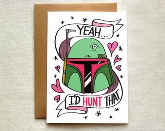 Boba Fett Love Card, Star Wars Card, Valentine's Day Card, Funny Love Card