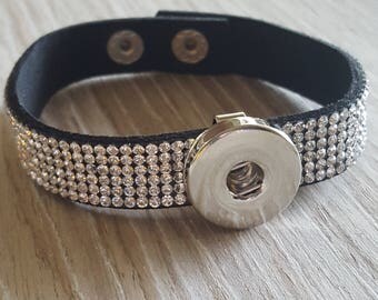 Extreme sparkle rhinestone Snap Button Bracelet (Shop Owner Favorite)