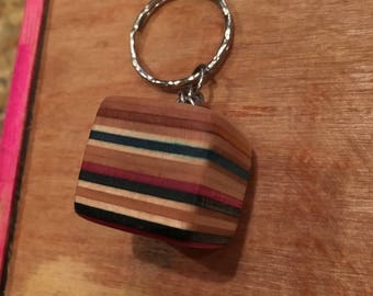 Hand made recycled skateboard Keychain