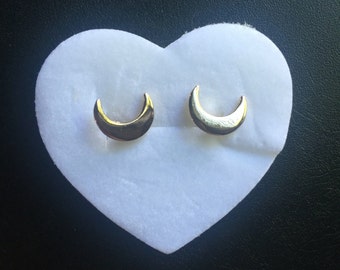 sailor moon gold plated moon studs