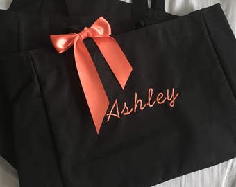 Personalized Tote Bags, Bridesmaids Gift, 8 Personalized Bridesmaid Gift Tote Bags, Monogrammed Tote