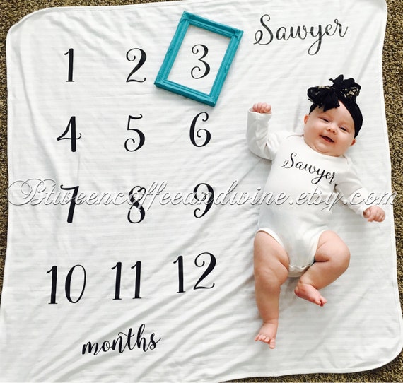 14 BABY BOY MONTH BLANKET