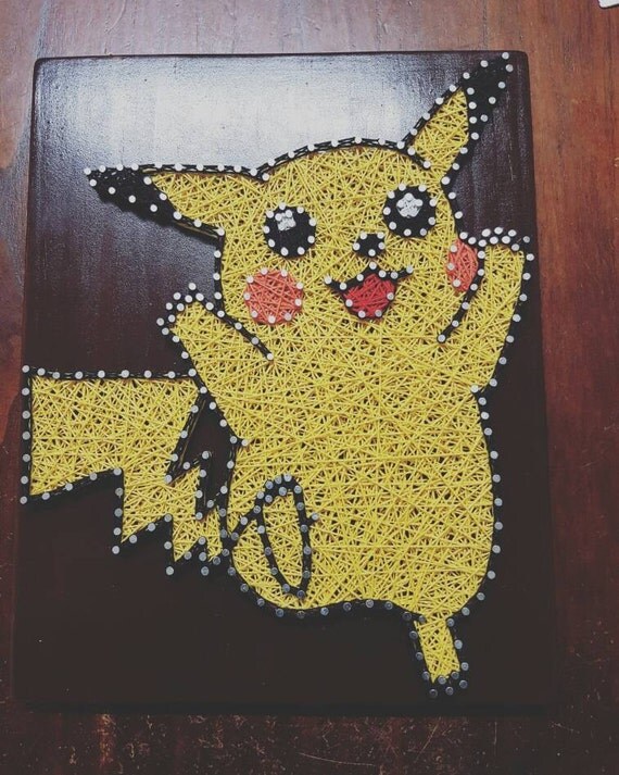 Items similar to Pikachu Pokemon String Art Wall Art on Etsy