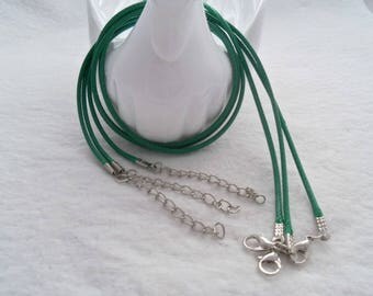 Green - 17 inch Waxed Cotton Neck Cord, Pack of 3 (1190)
