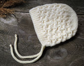 Knit baby bonnet girl baby bonnet boy newborn bonnet baby sleeping bonnet baby hair bonnet baby girl clothes baby girl gift baby hat winter
