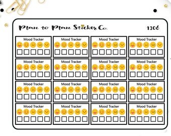 1306~~16 Mood Tracker Half Box Planner Stickers.