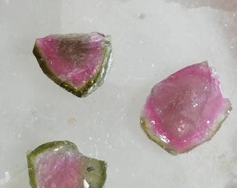 Watermelon Tourmaline Slices/High Heart Activation/Release of Fear and Worry