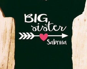 Big sister shirt, sibling shirts, matching shirts, birth announcement, pregnancy announcement