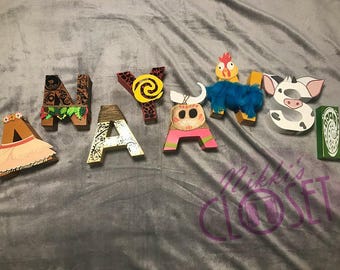 Moana Themed Character Letters - Hand Made Character Letters