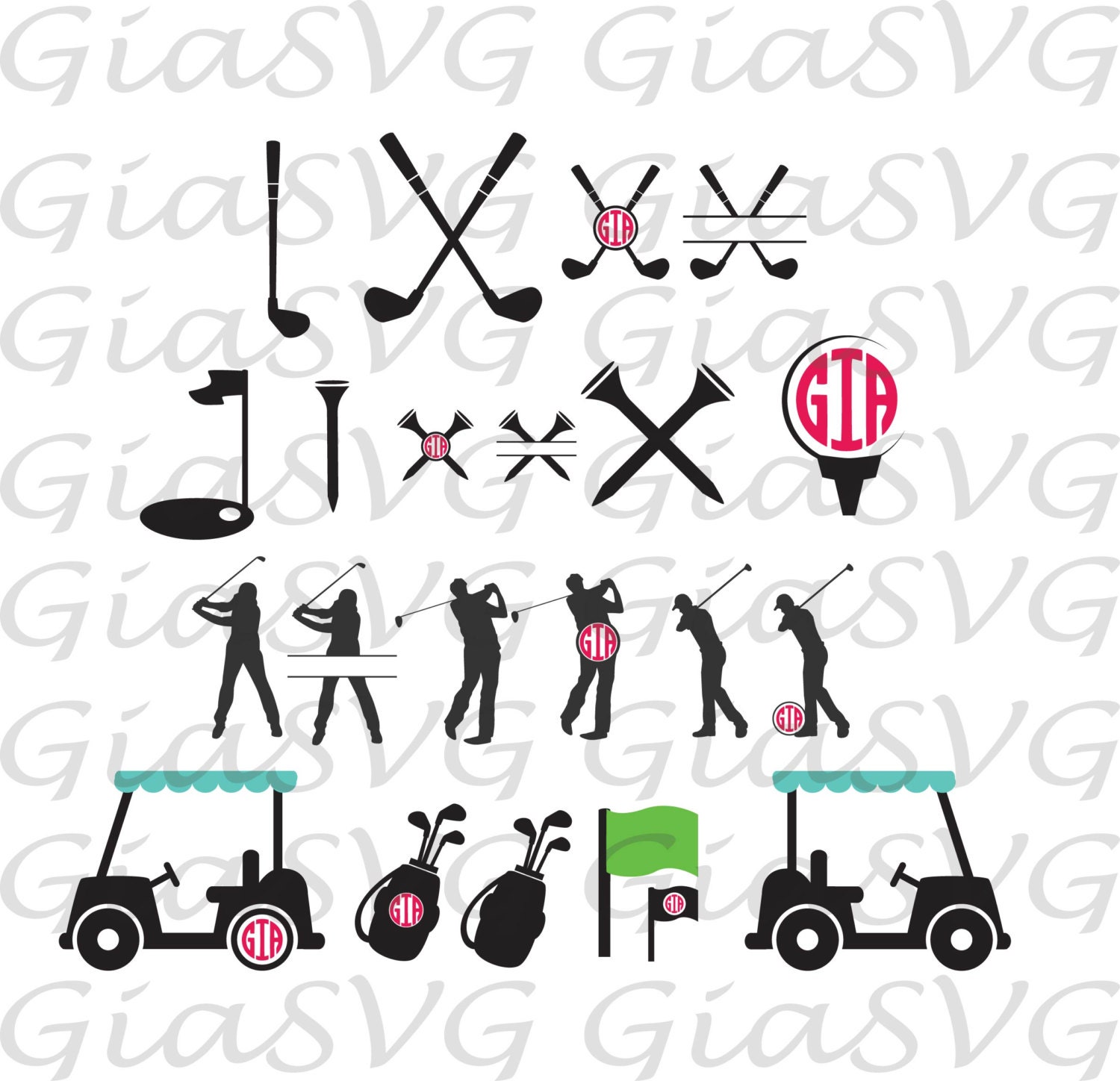 Download Golf Monogram SVG golf split svg golf clipart svg ready to