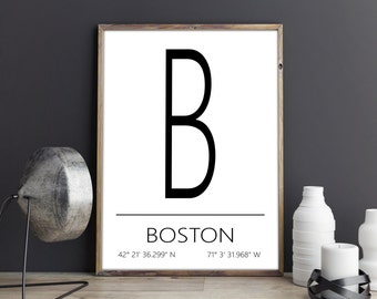 Boston Wall Art boston print boston wall art boston subway art boston t Boston Wall Art boston print boston wall art boston subway art boston t