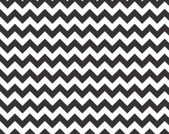 Riley Blake, Small Chevron, Black and White, Flannel, fabric by the yard