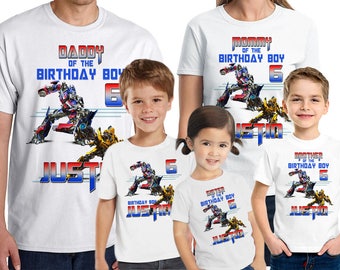 Transformers Birthday Shirt Add Name & AGE Personalized Transformers Birthday Shirt