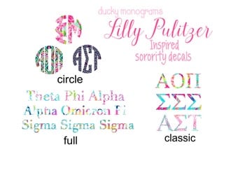 Lilly Pulitzer Inspired Sorority Decals