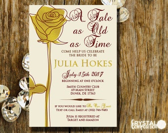 Beauty And The Beast Bridal Shower Invitations 5