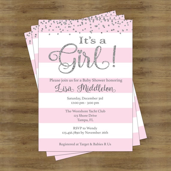 Its a Girl Baby Shower Invitation Girl Baby Shower Invitation