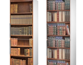 Fridge Vinyl Sticker *** Bookcase-I *** and *** Bookcase-II ***/ Self-Adhesive Vinyl Refrigerator Decal / 185 x 60 cm (73" x 24")