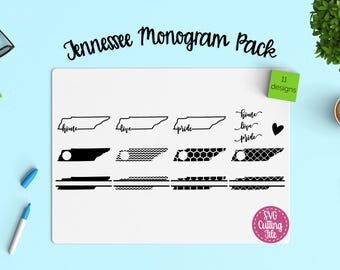 11 Tennessee SVG - Tennessee State SVG - Tennessee Monogram Frames - Tennessee Pride - Tennessee Love