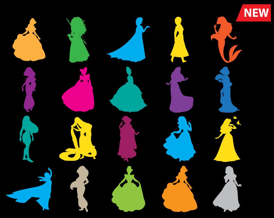 Download Disney Princess Svg Silhouette Monogram Svg Png Dxf Clip art