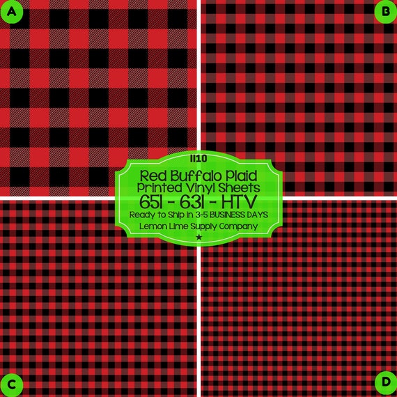 Red Buffalo Plaid Vinylprinted Heat Transfer By Smashinginkvinyl