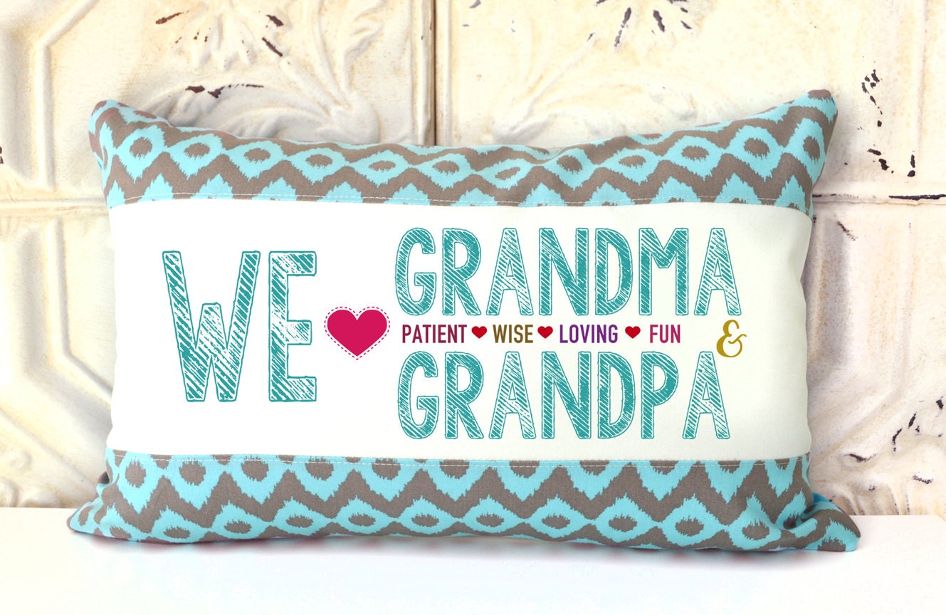 Personalized Grandma and Grandpa Pillow Grandparents gift