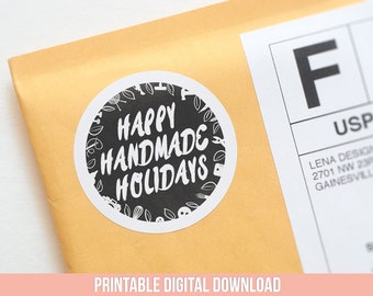 Christmas Labels - Christmas Stickers - Christmas Packaging - Handmade Holiday - Product Packaging - Christmas Mail - Handmade Gift Tags