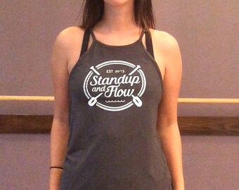 Women's Halter Top Tank- Charcoal