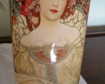 Items similar to Glass by Olimpia Alphonse Mucha Stained Glass Panel