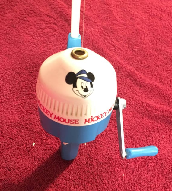 Vintage Working 1988 Childs Mickey Mouse Fishing Pole Fishing