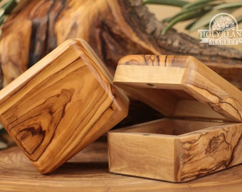 Olive Wood Jewelry Rosary Box Bethlehem Artwork Wooden Box Holy Land Olive Wood Jerusalem Holy Land Box Hand Made Holy Land Craft