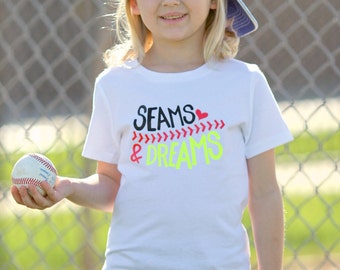 Girls softball shirts, Girls baseball shirt, baseball shirt, softball shirt, softball shirts for girls, girls softball, seams and dreams