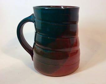 pottery mug, stoneware mug, brown mug, fall mug, ceramic mug, pottery mug, green mug, coffee mug, orange cup, coffee cup, tea cup,