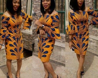 African Ankara Print Dress, Ankara Dress, Short Dress, African Dress, African Dress, Shaped Ankara Dress, African Fashion, African Clothing.