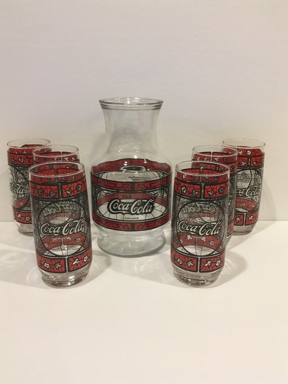 Vintage Coca Cola glasses Coca Cola decanter glasses Coke