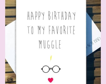 Muggle birthday card | Etsy