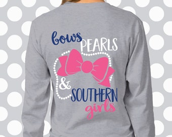 Bows Pearls and Southern Girls svg, Southern girls svg, kentucky girls, south, Southern charm svg, southern tide svg, preppy svg, preppy