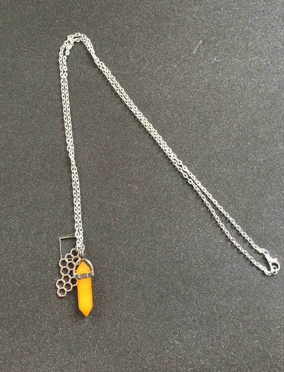 Crystal Charm Necklaces / Stone Charm Necklaces / Long Crystal