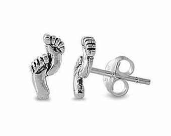 Feet 925 Stirling Silver Studs