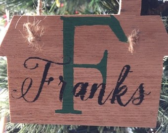 Christmas Ornament, rustic, handmade, wood, reclaimed, hand painted