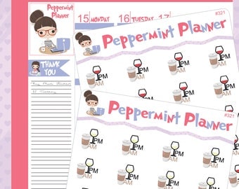 Am Coffee -- PM Wine Planner stickers #321