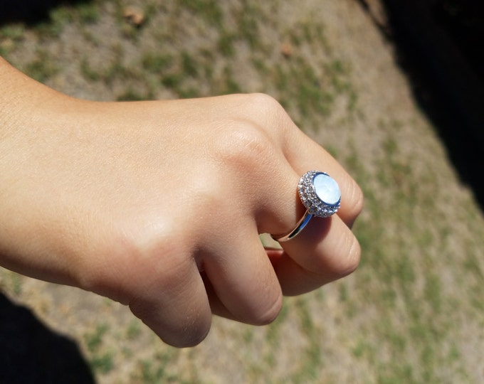 Silver 925 Ring with Blue Swarovski