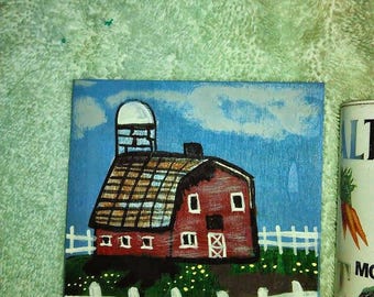 Miniature barn painting.