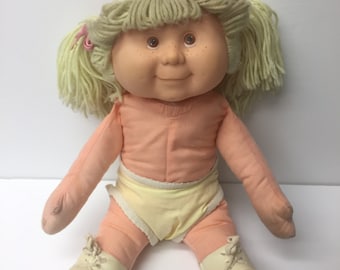 Vintage 1983 Blue Box Flower Kids Blonde Doll with Brown Eyes