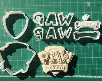 Paw Patrol Logo Cookie Fondant Cutter Birthday Cake Decorating 8cm 10cm UK