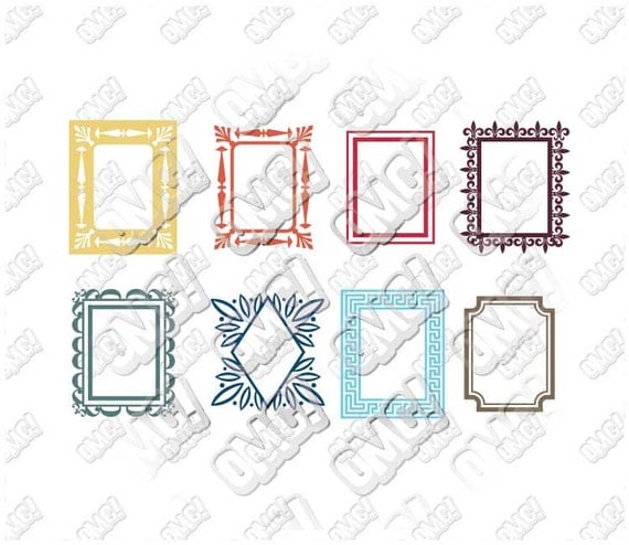 Download Square, Rectangle and Diamond Monogram Frame svg dxf eps ...