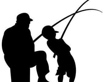 Download Father and son' Fishing With My Dad ' flat canvas or