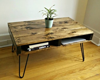 Pallet Style Coffee Table, Rustic Coffee Table, Pallet Coffee Table, Hairpin Leg Table, Industrial Coffee Table