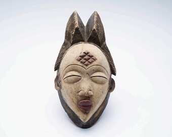 Antique Gabon African Punu Female Mask, Tribal art, African mask, vintage West African mask, Panu female mask, Maiden spirit mask,Panu mask,
