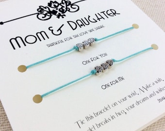 Mom Gift For Mom Gift For Mother Daughter Bracelet Gift Mom Mother Daughter Jewelry Mother Daughter Gift Mom Daughter Mom Wish Bracelet